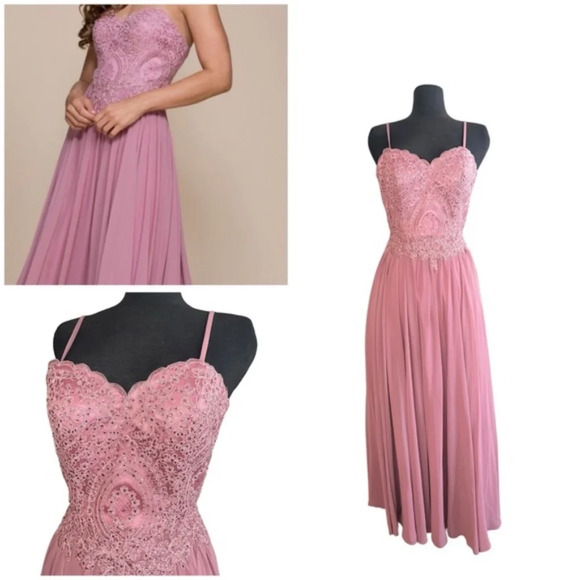 MAUVE COLOR EVENING Chiffon Party PROM Evening Dress XS - Picture 1 of 10
